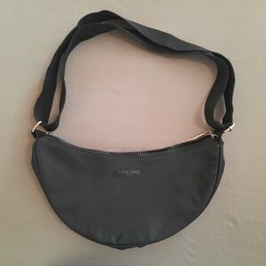Lancome Paris Nylon Sling Crossbody Adjustable Zipper Bag New Black
